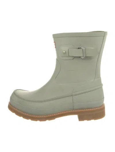 Pre-owned Hunter Rubber Rain Boots In Green