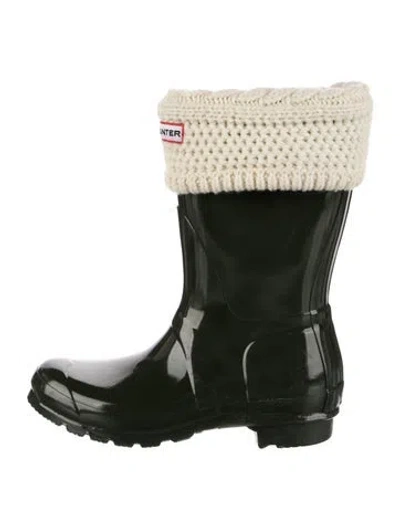 Pre-owned Hunter Rubber Rain Boots In Green