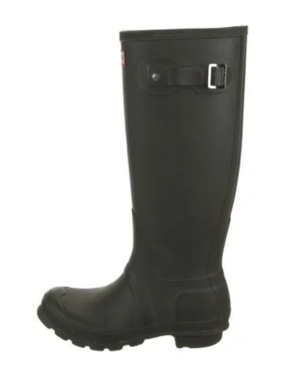 Pre-owned Hunter Rubber Rain Boots In Green