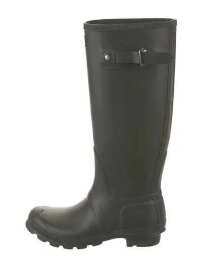Pre-owned Hunter Rubber Rain Boots In Green