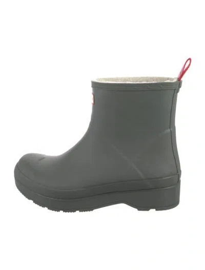 Pre-owned Hunter Rubber Rain Boots In Green