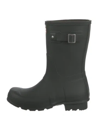 Pre-owned Hunter Rubber Rain Boots In Green