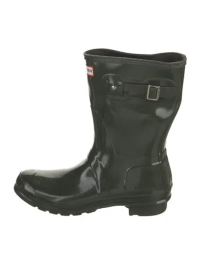 Pre-owned Hunter Rubber Rain Boots In Green