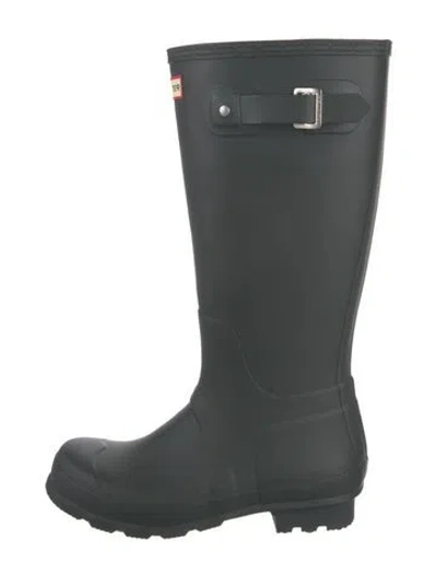 Pre-owned Hunter Rubber Rain Boots In Green