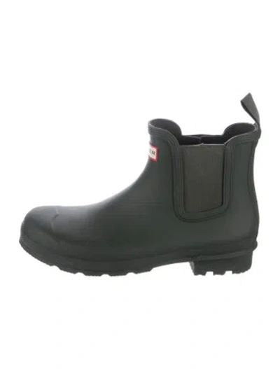 Pre-owned Hunter Rubber Rain Boots In Green