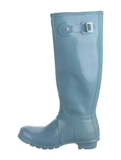 Pre-owned Hunter Rubber Rain Boots In Green