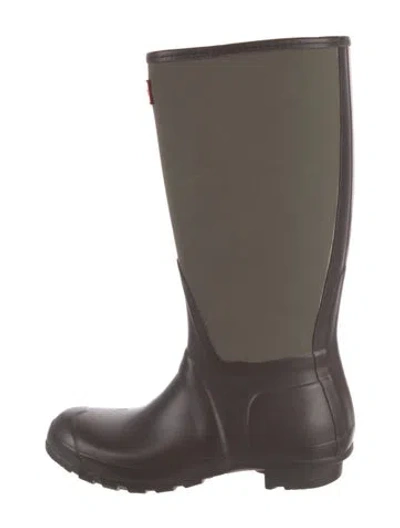 Pre-owned Hunter Rubber Rain Boots In Green