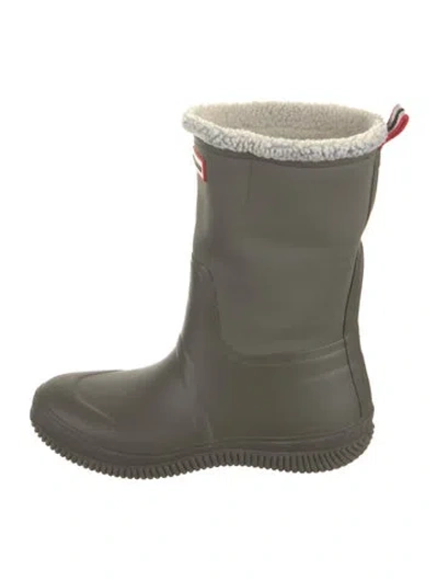 Pre-owned Hunter Rubber Rain Boots In Green