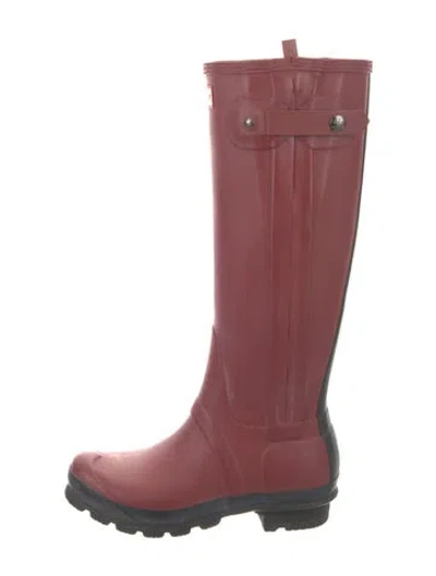 Pre-owned Hunter Rubber Rain Boots In Green
