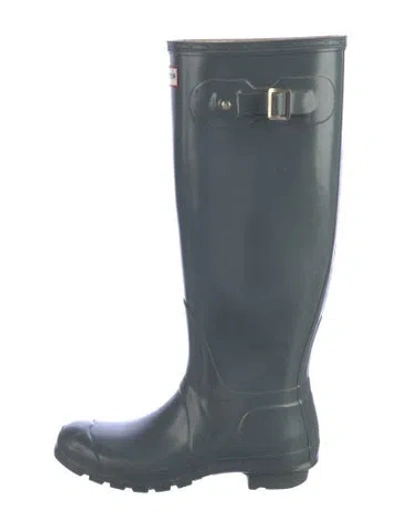 Pre-owned Hunter Rubber Rain Boots In Green
