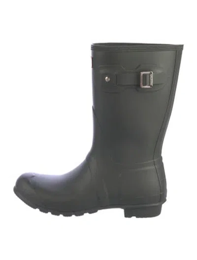 Pre-owned Hunter Rubber Rain Boots In Green