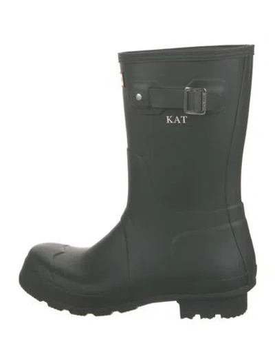 Pre-owned Hunter Rubber Rain Boots In Green