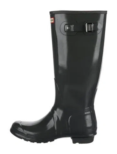 Pre-owned Hunter Rubber Rain Boots In Green