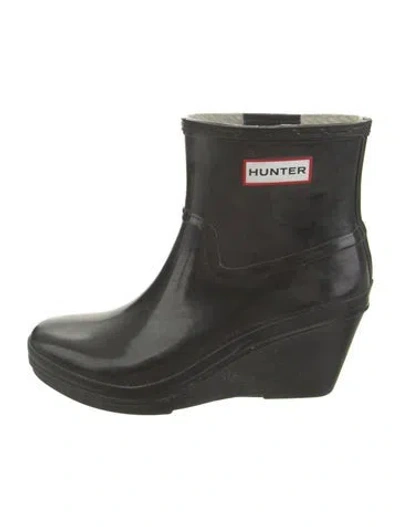 Pre-owned Hunter Rubber Rain Boots In Green