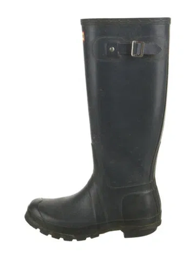 Pre-owned Hunter Rubber Rain Boots In Green