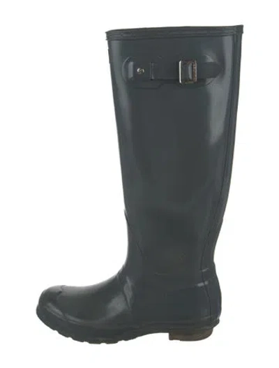 Pre-owned Hunter Rubber Rain Boots In Green