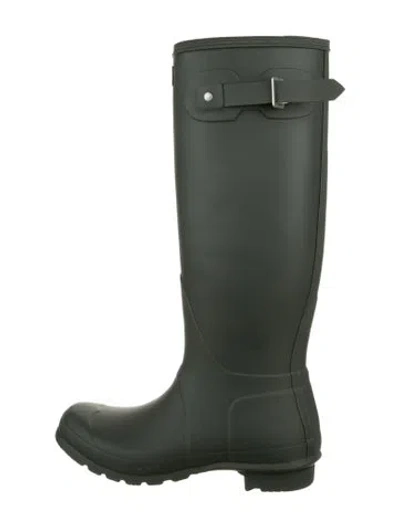 Pre-owned Hunter Rubber Rain Boots In Green