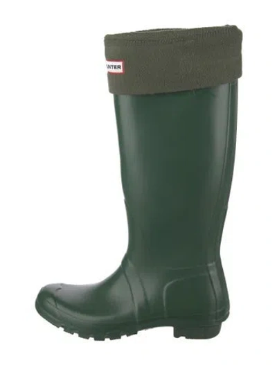 Pre-owned Hunter Rubber Rain Boots In Green