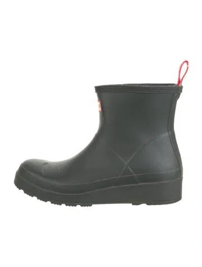 Pre-owned Hunter Rubber Rain Boots In Green
