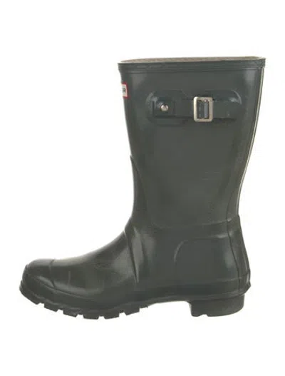 Pre-owned Hunter Rubber Rain Boots In Green