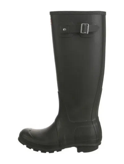 Pre-owned Hunter Rubber Rain Boots In Green