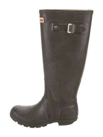 Pre-owned Hunter Rubber Rain Boots In Green/grey