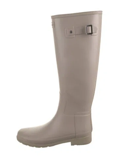 Pre-owned Hunter Rubber Rain Boots In Grey
