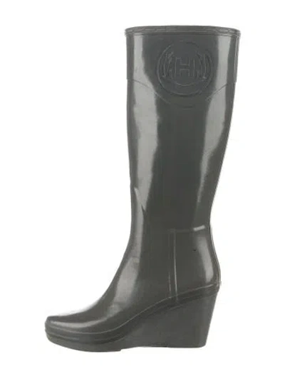 Pre-owned Hunter Rubber Rain Boots In Grey