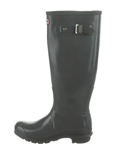 Pre-owned Hunter Rubber Rain Boots In Grey
