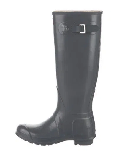 Pre-owned Hunter Rubber Rain Boots In Grey