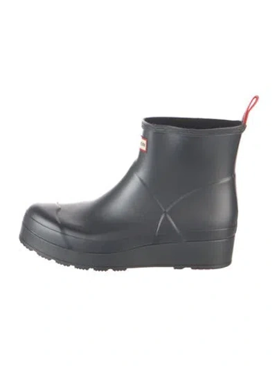 Pre-owned Hunter Rubber Rain Boots In Grey
