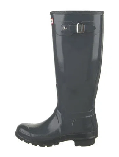 Pre-owned Hunter Rubber Rain Boots In Grey
