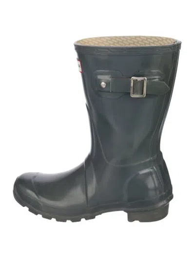Pre-owned Hunter Rubber Rain Boots In Grey
