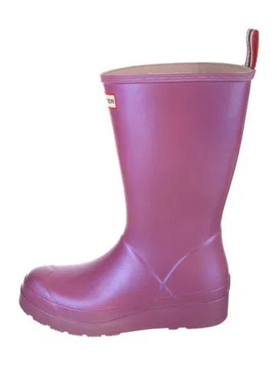 Pre-owned Hunter Rubber Rain Boots In Metallic/pink