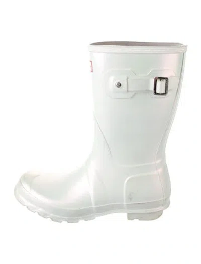Pre-owned Hunter Rubber Rain Boots In Metallic/white