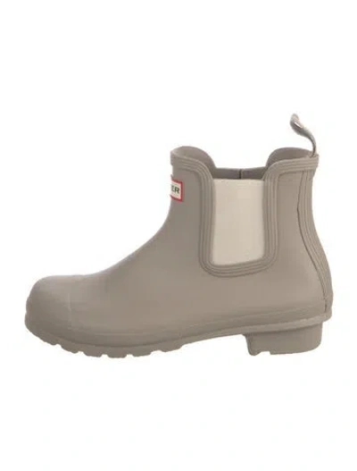 Pre-owned Hunter Rubber Rain Boots In Neutral