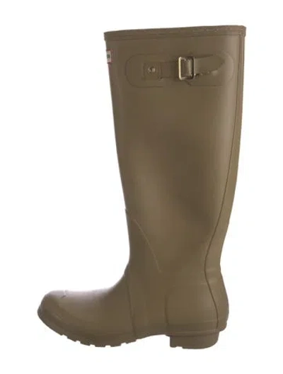 Pre-owned Hunter Rubber Rain Boots In Neutral