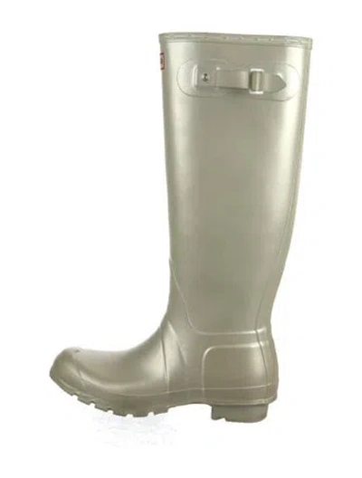 Pre-owned Hunter Rubber Rain Boots In Neutral