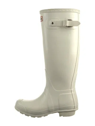 Pre-owned Hunter Rubber Rain Boots In Neutrals