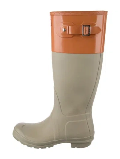 Pre-owned Hunter Rubber Rain Boots In Neutrals
