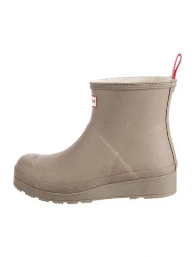 Pre-owned Hunter Rubber Rain Boots In Neutrals
