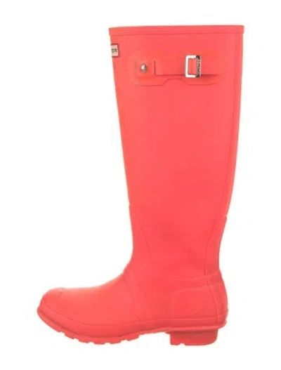Pre-owned Hunter Rubber Rain Boots In Orange