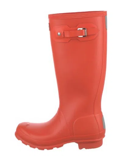 Pre-owned Hunter Rubber Rain Boots In Orange