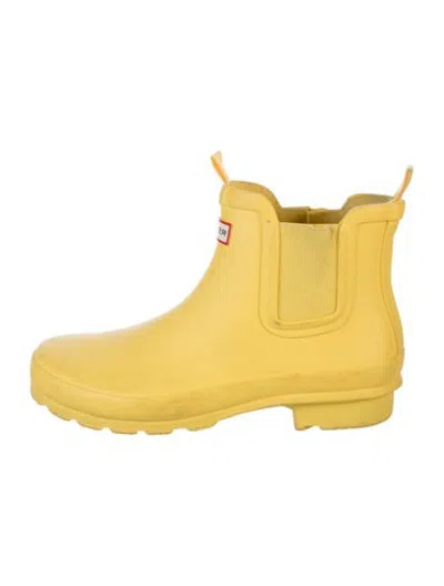 Pre-owned Hunter Rubber Rain Boots In Orange