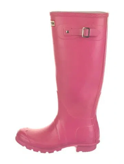Pre-owned Hunter Rubber Rain Boots In Pink