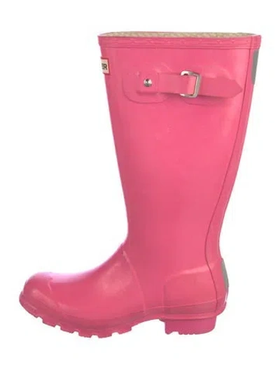 Pre-owned Hunter Rubber Rain Boots In Pink