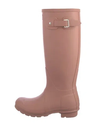 Pre-owned Hunter Rubber Rain Boots In Pink