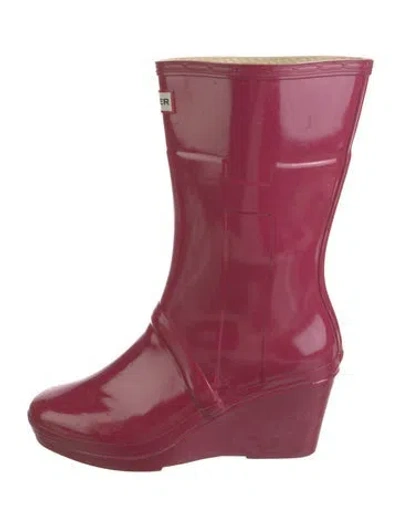 Pre-owned Hunter Rubber Rain Boots In Pink