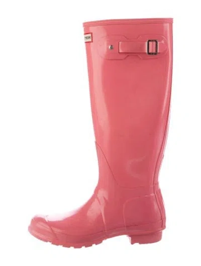 Pre-owned Hunter Rubber Rain Boots In Pink