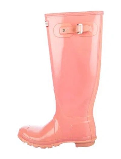Pre-owned Hunter Rubber Rain Boots In Pink